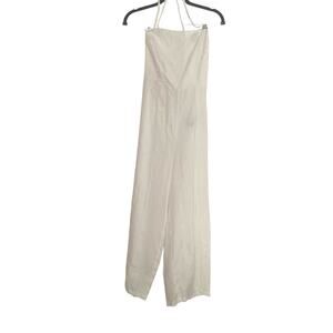 Forever 21 White Lace up Open back Wide legJumpsuit Size: M Women’s